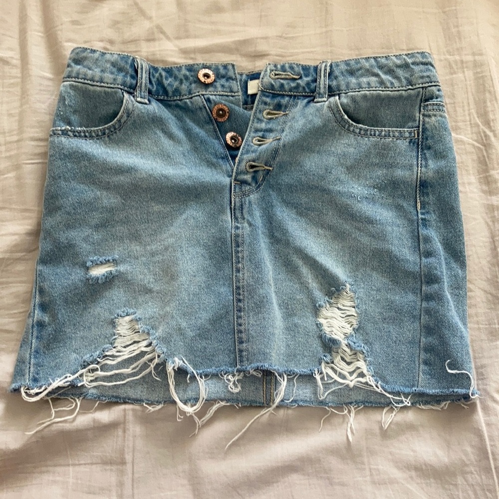 Forever 21 Ripped Denim Skirt